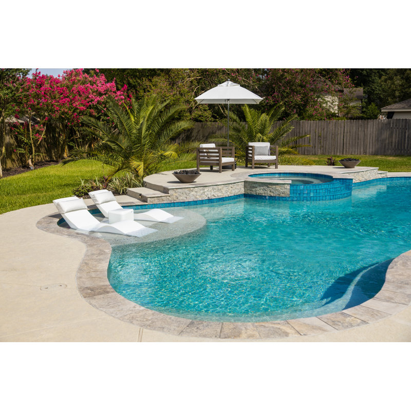 Ensemble de 8 coussins de chaise longue d'extérieur Sunbrella Sunbrella, Tissu blanc Sunbrella®