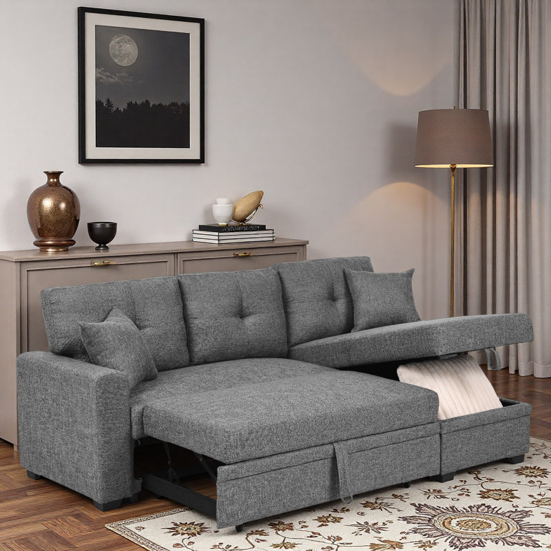 Canapé-lit modulaire convertible avec lits gigognes et rangement dissimulé