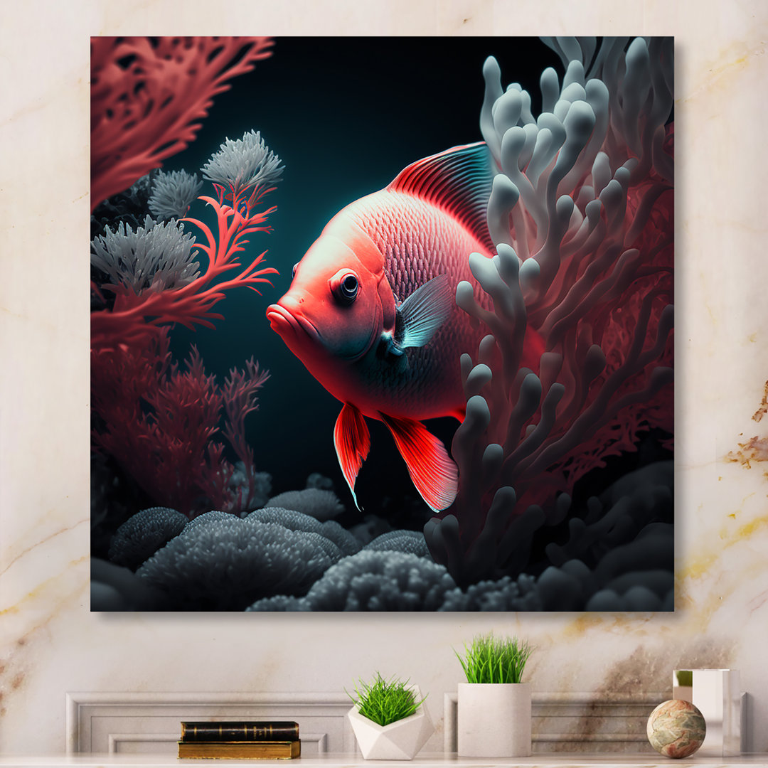 Richvale Tropical Fish in Shades of Red and Blue I - Print Dovecove 