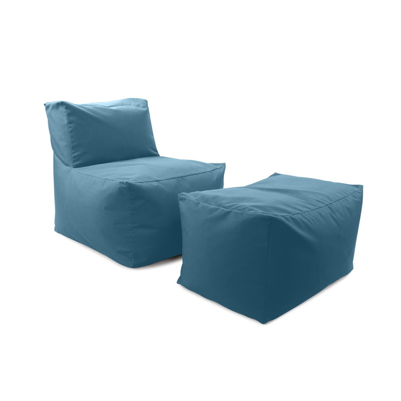 Housse pour pouf d'extérieur Kerttuli, Seascape Canyon, Bleu