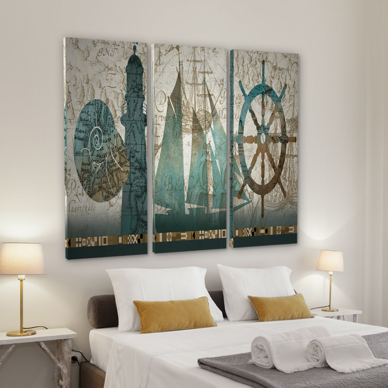 " Beautiful Sea " 3 - Pieces, 24" H x 36" W