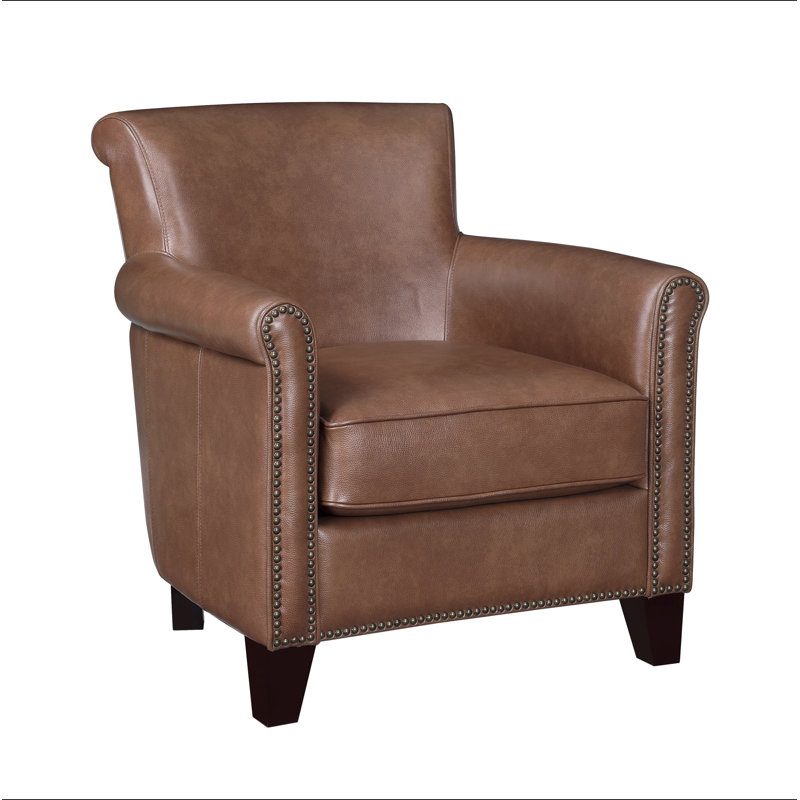 Chaise d'appoint en cuir traditionnel 1pc, Brown
