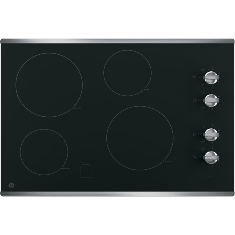 Ge 30" Electric Smoothtop Cooktop Stainless Steel - Jp3030swss, Stainless Steel/Black