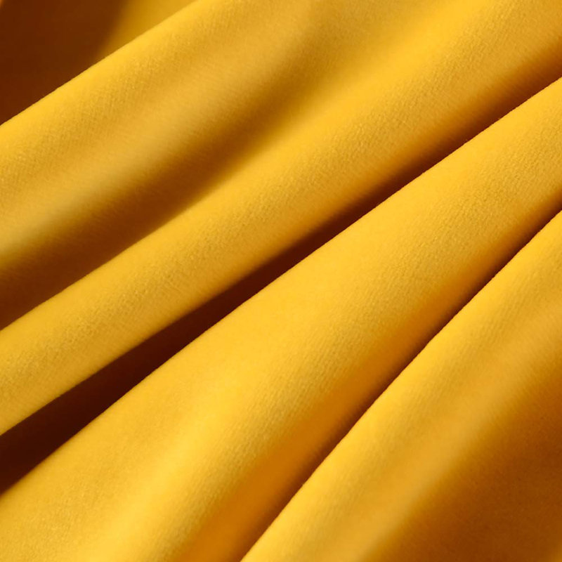 Appliqued Velvet Pillow Cover, Yellow