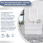 Meuble-lavabo résistant à l'eau - lavabo en résine intégré et système de tiroir silencieux-1696240572