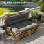 Coussins de remplacement 2 places pour coussins de palette d'extérieur de 3,9 po d'épaisseur - conception capitonnée pour jardin, patio, noir-130205175