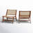 Calden Solid Wood and Rattan Accent Chair