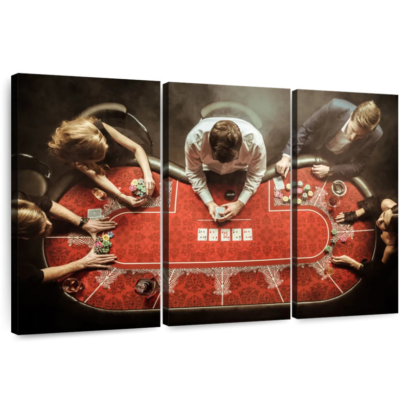Jeu de poker Senne Red, H 32 po x l 50 po