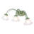 1/3-Light Green Metal Wall Sconce with Flower Frosted Glass Shade, Hand Blown Glass, E26 Base, Dimmable, Reversible Mount-513014993