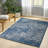 Blue Rectangle Polypropylene 7'x5'3" Rug
