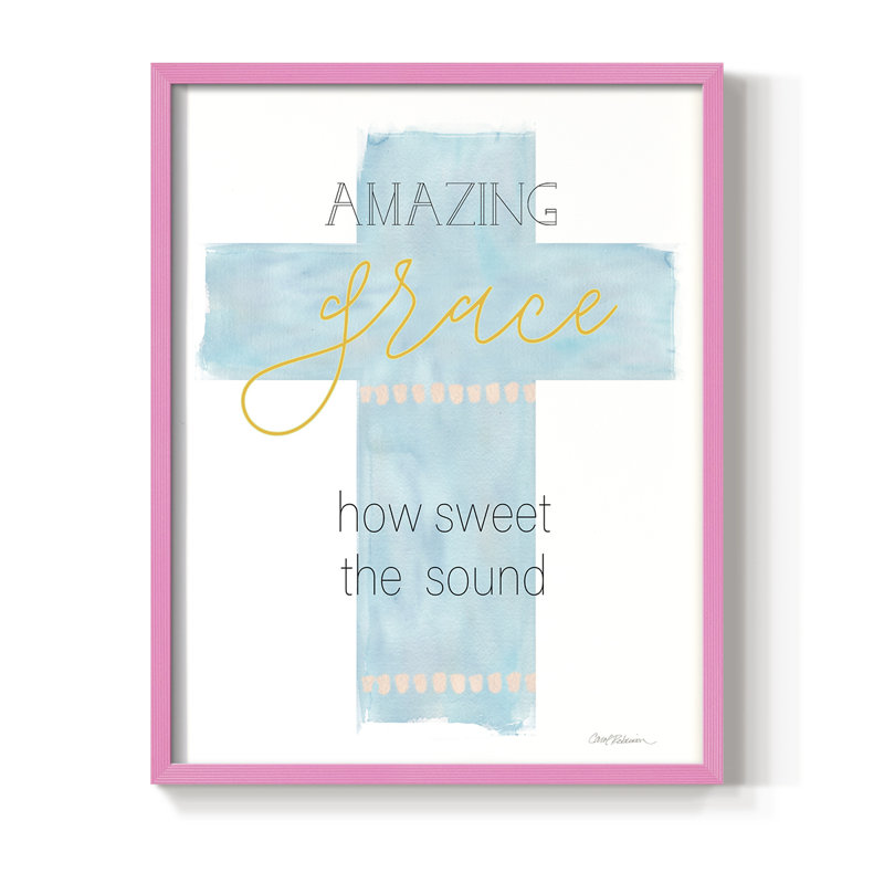 Impression encadrée «Amazing Grace» - bois massif, Rose, H 21 po x l 17 po