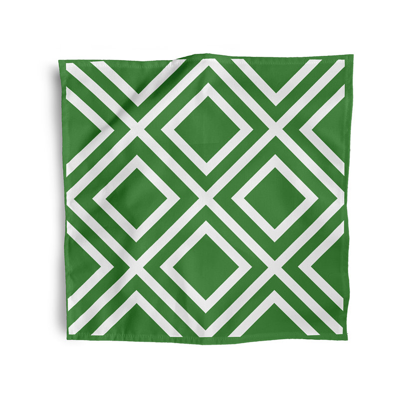 Laronica Polyester Geometric Square Napkin, Green