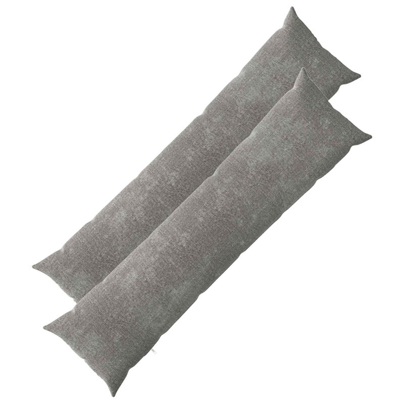  Cushion Cover HEERLEN Chenille Fabric Modern Pillow Decorative Case, 2, 145 cm W x 40 cm D, Dark Grey