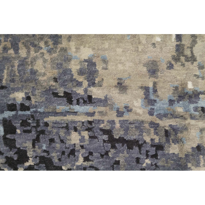 Hand-Knotted High-Quality Beige and Blue Area Rug