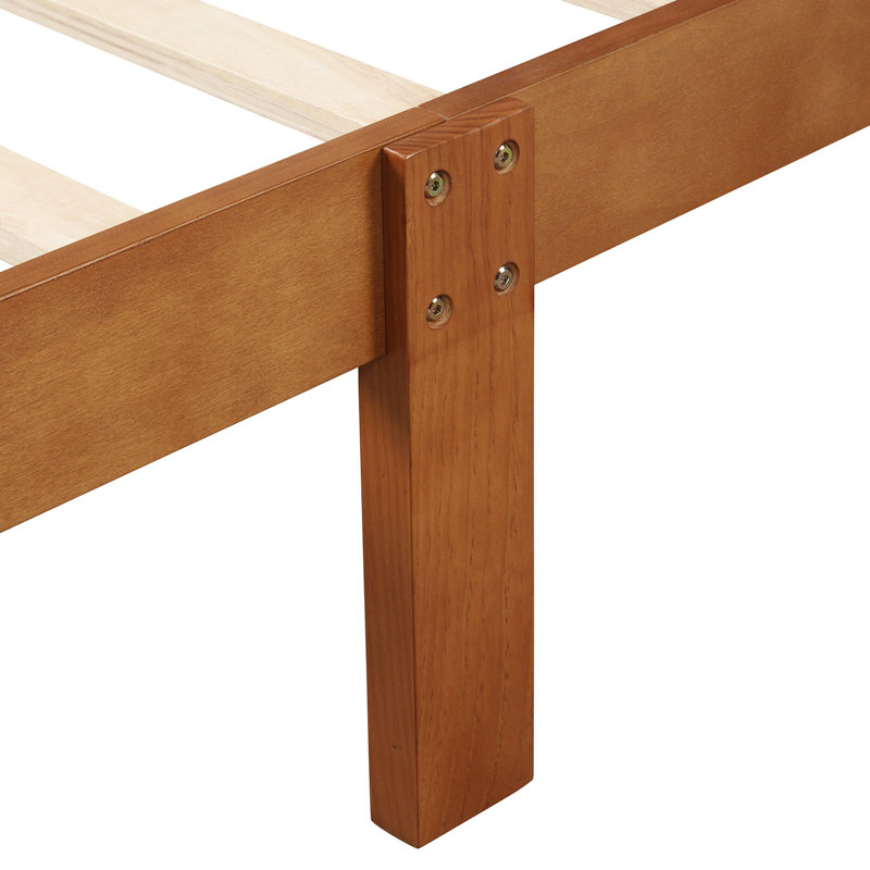 Lit plateforme simple en bois massif - tête de lit et design, convient au matelas, sans sommier, facile à assembler, avec ressort