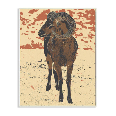 «Abstract Vintage Ram Round Animal Horns» par Ziwei Li, reproduction d'art graphique