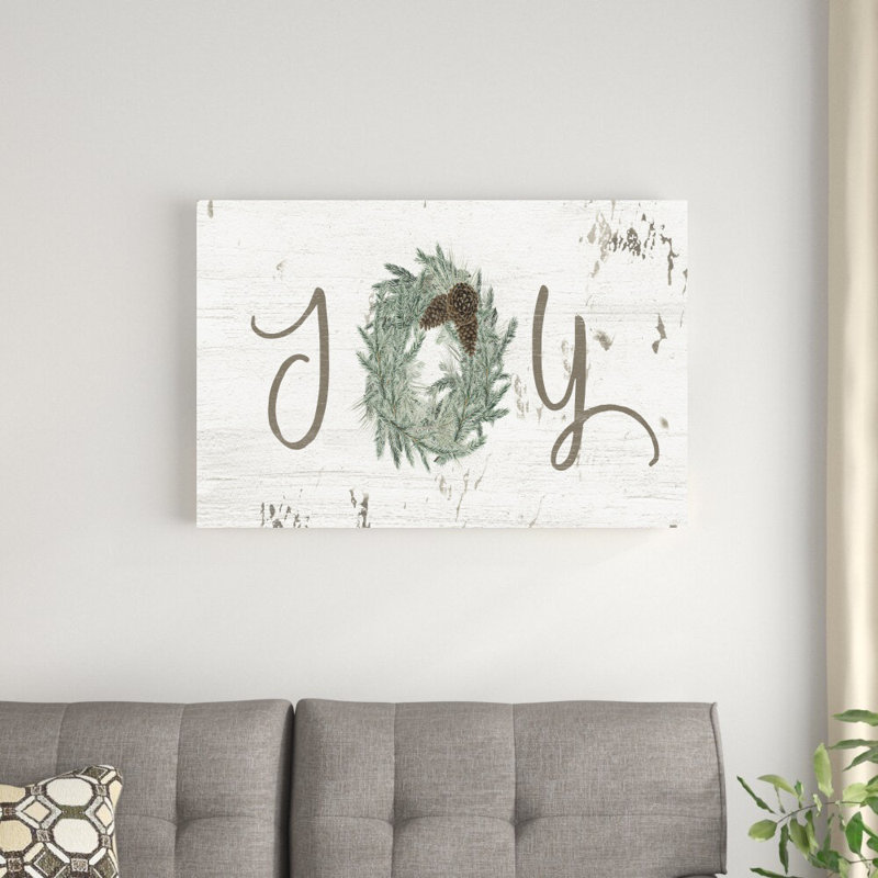 Wreath Sentiments II par Grace Popp - Art textuel sur toile tendue, H 24 po x l 36 po