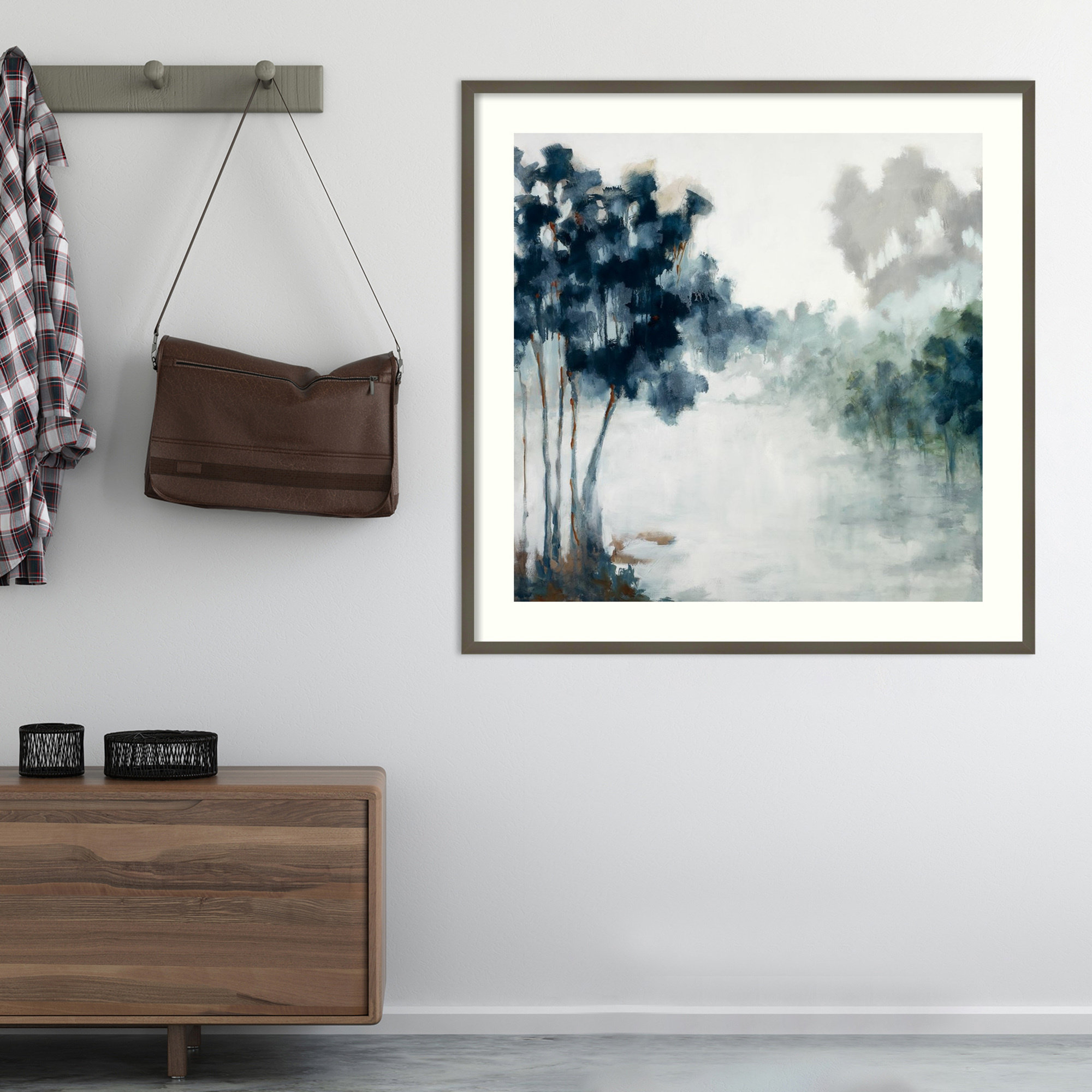 Soft Winter Light by Jacqueline Ellens, Gray Framed Paper, 41" H x 41" W