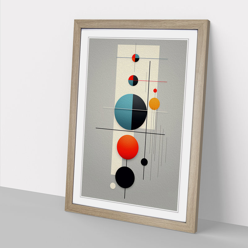 Bauhaus Minimalism Art - Framed Print, 34cm H x 25cm W, Oak Framed