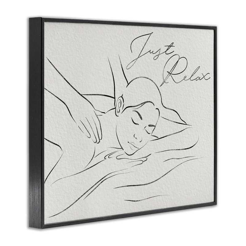 Giclée encadrée Just Relax Massage, design par Marcus Prime, Giclée encadrée noir minuit, H 16 po x l 20 po