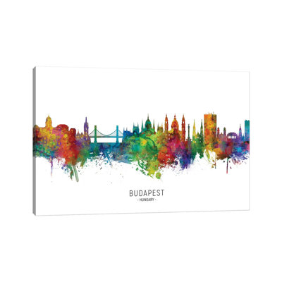Budapest Hungary Skyline by Michael Tompsett - Wrapped Canvas Painting
