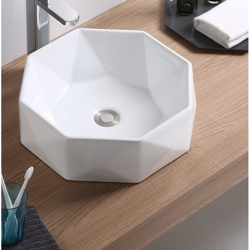 Lavabo de salle de bain vasque en porcelaine vitrifiée