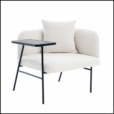 Chaise de loisir avec petite table et coussin de dossier, canapé simple rembourré moderne pour le salon, la chambre à coucher et le jardin