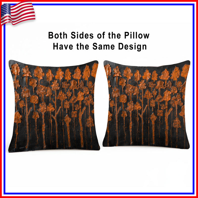 Textured Orange Trees Double Sided Throw Pillows, 26 x 26 inches