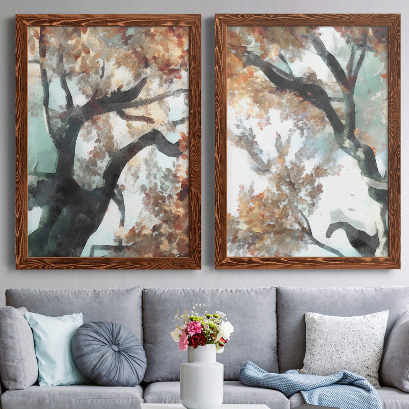 " Fall Tree I " 2 - Pieces, Maple Framed Canvas, 31.5" H x 47" W x 1.5" D