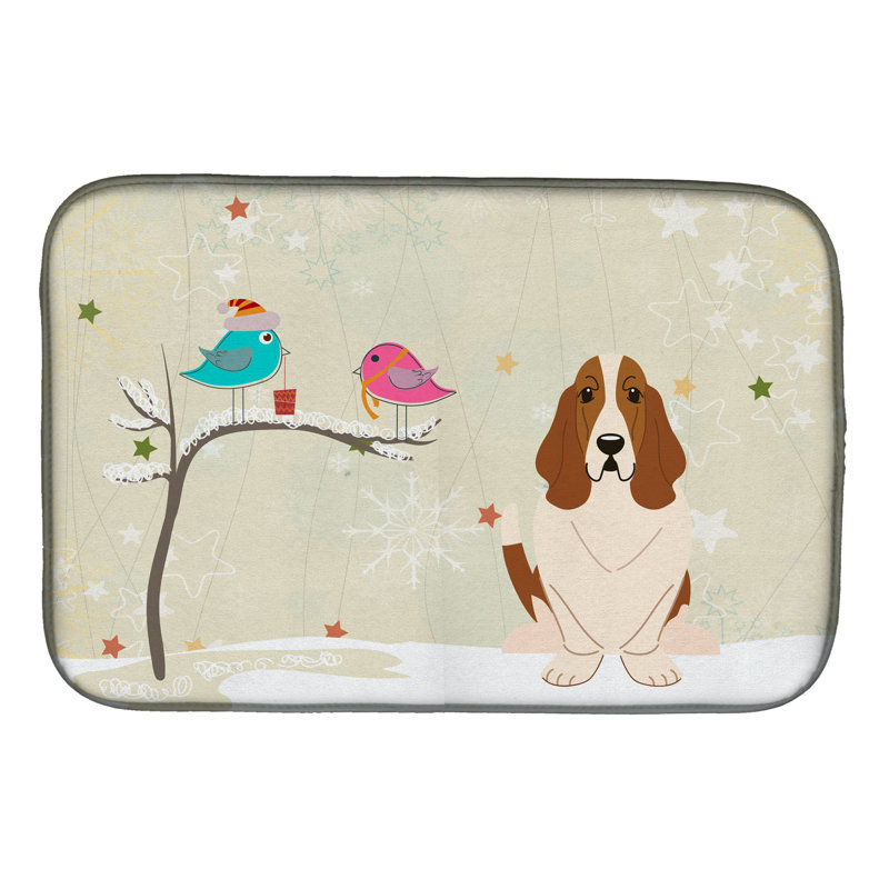 Tapis de noël entre amis basset hound