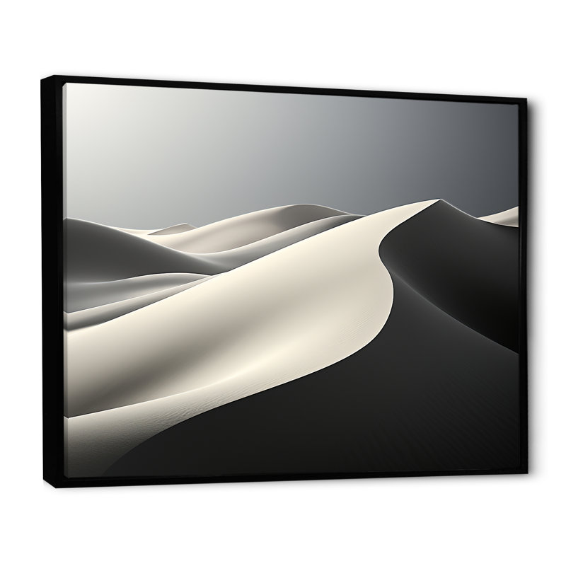 Reproduction d'art sur toile, "Desert Sand Bliss", H 16 po x l 32 po x P 1 po, Cadre flottant noir
