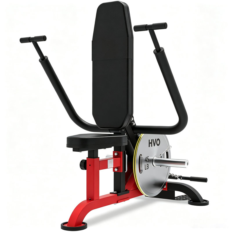 Plate Loaded Seated Dip Machine, Upper Body Strength Training Equipment, 330 LBS Plate Capacity Tricep Dip Trainer with Adjustable Seat, Cable Bar for Bicep Curl Workout, Home Gym Fitness Machine