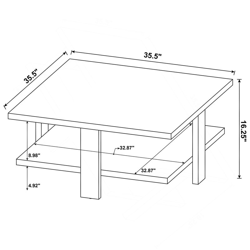 Table basse carrée mangue brune
