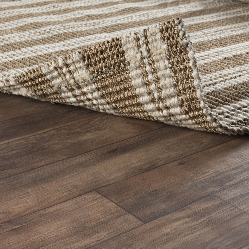 Catara Flatweave Bamboo Slat / Seagrass Striped Area Rug, Rectangle 8' x 10'