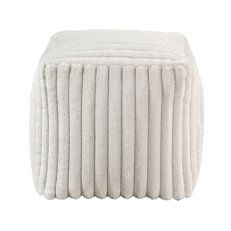 Corduroy Square Footstool Pouf, Modern With Non-slip Surface, 16"x16"x16 Floor Footstool, 300lbs Max Weight, 16"x16"x16", 16"x16