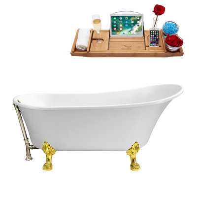 66.9'' x 31.5'' Soaking Acrylic Bathtub