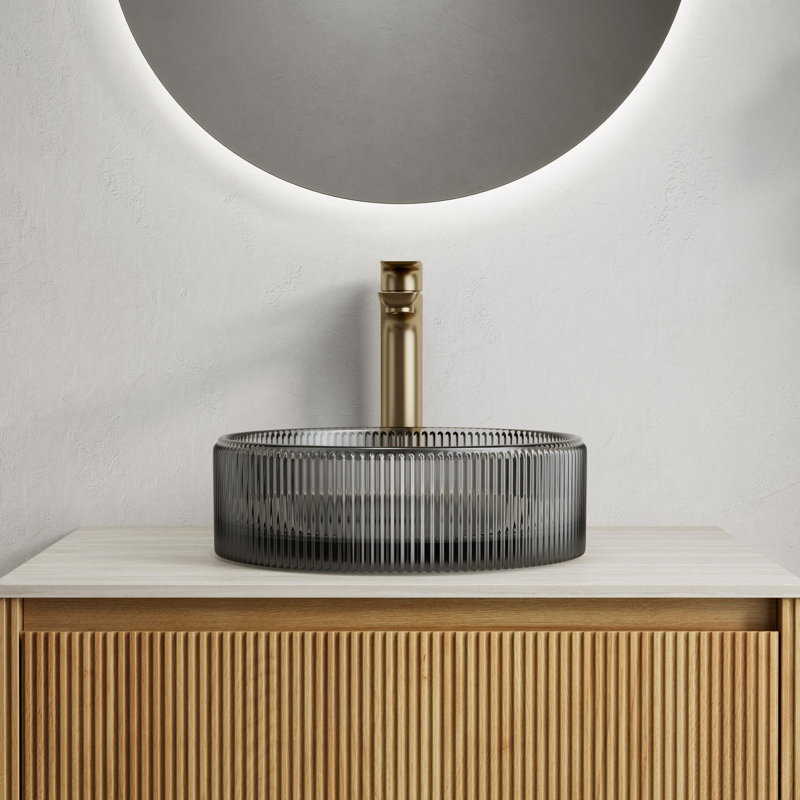 Lavabo vasque rond en verre, Noir
