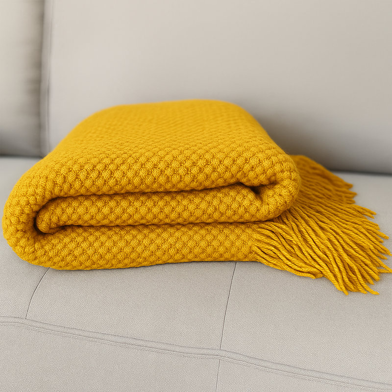 Throw Blanket, Mustard Yellow
