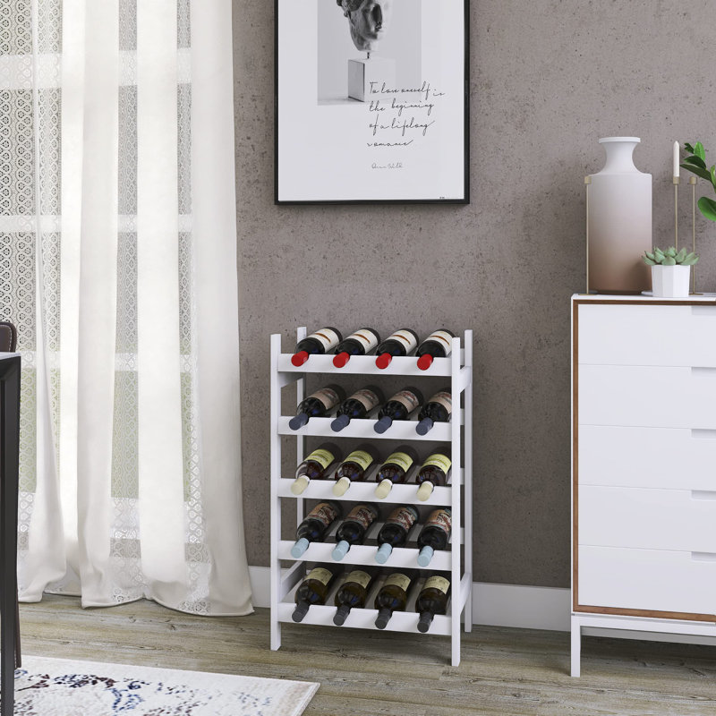20 Bottle Wine Bottle Rack, White