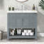Meuble-lavabo avec lavabo supérieur / armoire de rangement moderne avec 2 portes et 6 tiroirs / meuble-lavabo simple-113435654