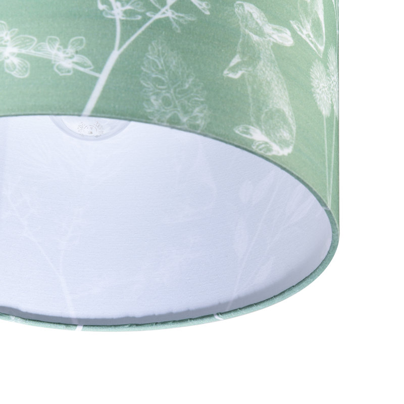 20cm H Cotton Drum Lamp Shade ( No Direct Attachment Method ) in Green