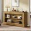 Console de 46 po de style campagnard avec rangement ouvert à 2 niveaux, table d'entrée en bois naturel long et étroit, canapé d'appoint rustique à cadre en X pour le couloir, le salon, le canapé derrière
