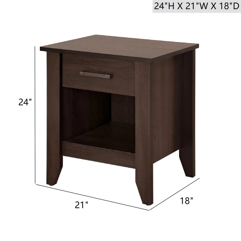Table de chevet élégante au fini wengé