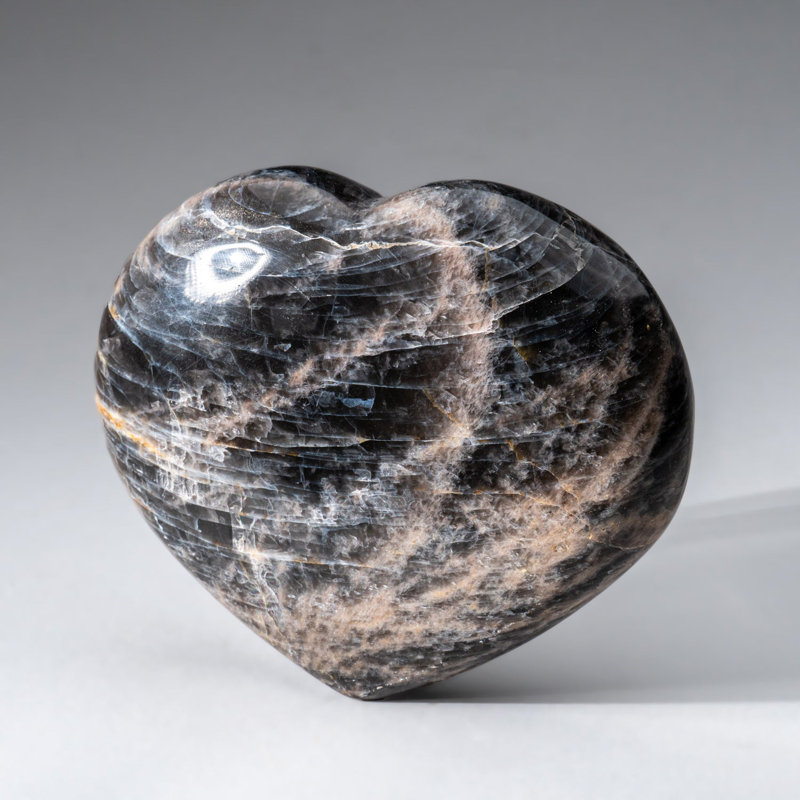 Genuine Polished Black Moonstone (Large) Heart from Madagascar