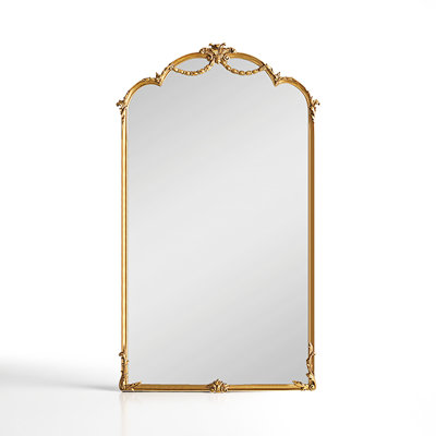 European-Style Vintage Carved Wall-Mounted Full-Length Mirror