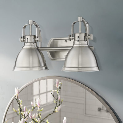 Modern Bathroom Light Fixture with Metal Shade