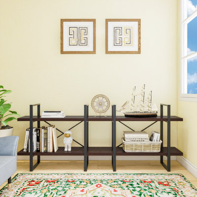 Lotus Large 2-tier Steel Etagere Bookshelves- 28.35" H X 70.86"