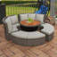 Ensemble de canapé de patio modulaire en rotin de 5 pièces avec table ronde relevable et coussins lavables