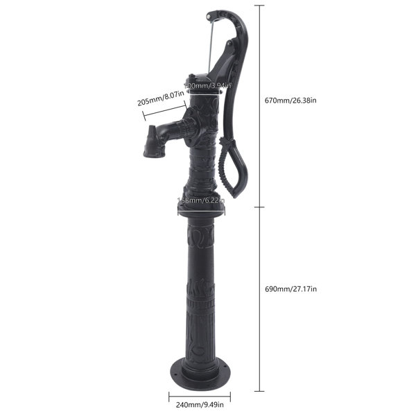 Anishia Pitcher Pump Suction Range 19.69ft Outdoor Yard Hand Water Pump Williston Forge