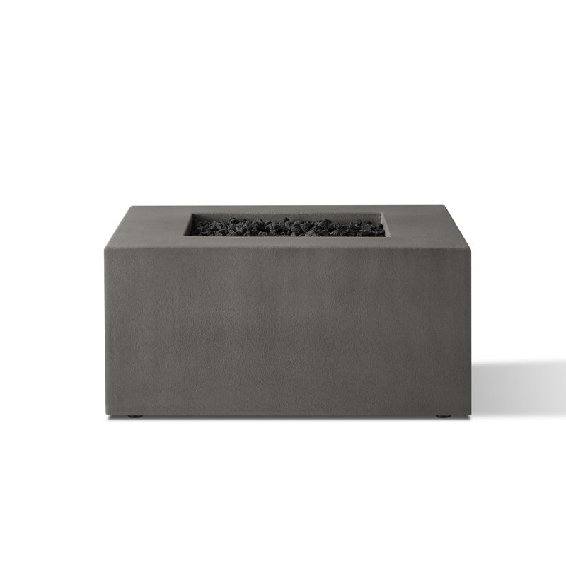 Estes Concrete Propane Fire Pit Table by Jensen Co., 11.75" H x 40" W x 40" D, Propane, Flint